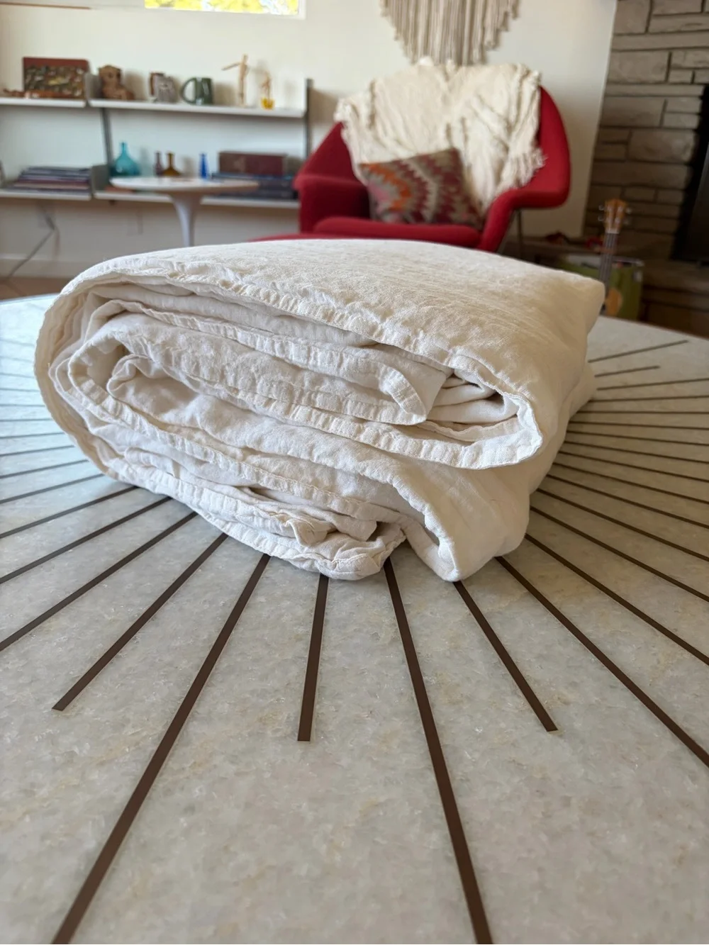Washed European Linen Duvet Cover - Cream